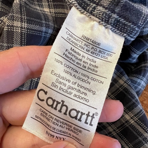 Carhartt Men's Plaid Weathered Fall 2009 Cotton Button Down / Large - Picture 10 of 10